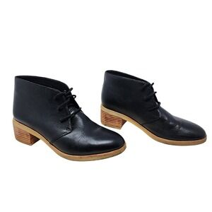 Clarks Originals Ankle Boots sz 7 Womens Phenia Desert Boot Black Leather Chukka